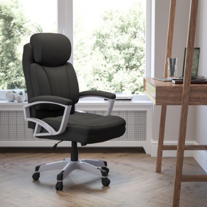 Picture of Flash Furniture HERCULES Big & Tall Ergonomic Fabric High-Back Swivel Office Chair, Black/Silver