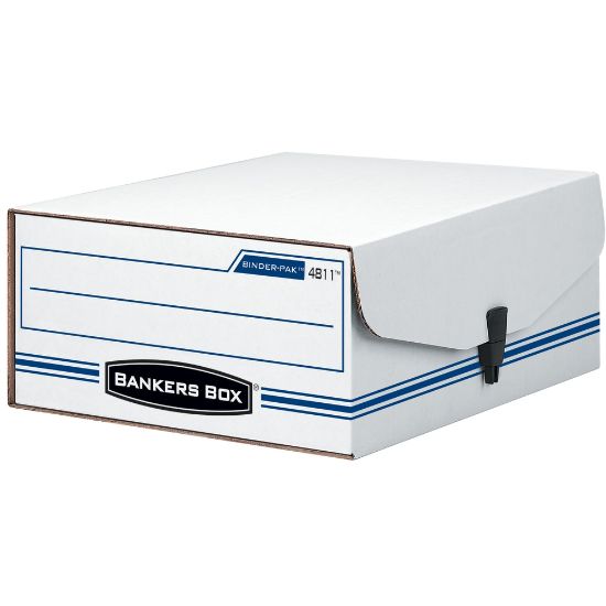 Picture of Bankers Box Liberty Binder Pak Storage Box, 4 3/4in x 9 3/4in x 11 7/8in, 35% Recycled, White/Blue