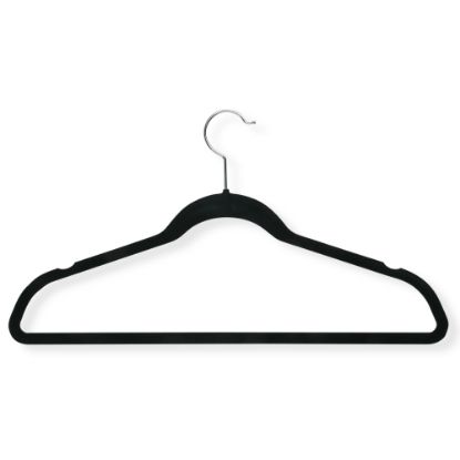 Picture of Honey-Can-Do Velvet-Touch Suit Hangers, 9 1/2inH x 1/4inW x 17 3/4inD, Black, Pack Of 50