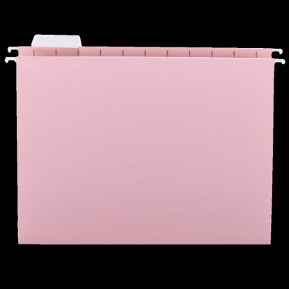 Picture of Smead 1/5-Cut Color Hanging Folders, Letter Size, Pink, Box Of 25