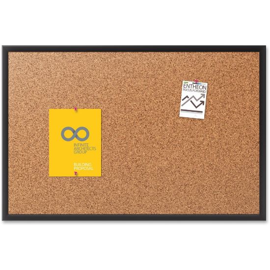 Picture of Quartet Classic Cork Bulletin Board, 18in x 24in, Aluminum Frame With Black Finish