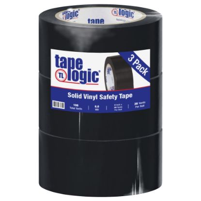 Picture of BOX Packaging Solid Vinyl Safety Tape, 3in Core, 2in x 36 Yd., Black, Case Of 3