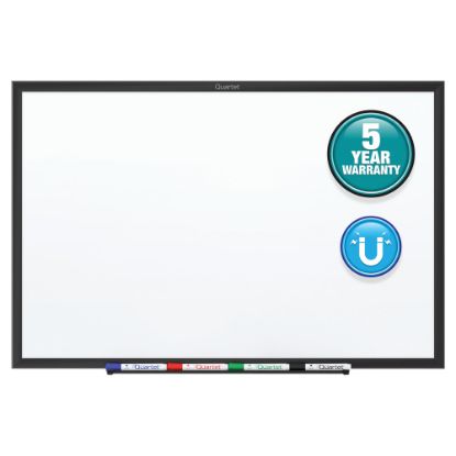 Picture of Quartet Classic Magnetic Dry-Erase Whiteboard, 24in x 18in, Aluminum Frame With Black Finish