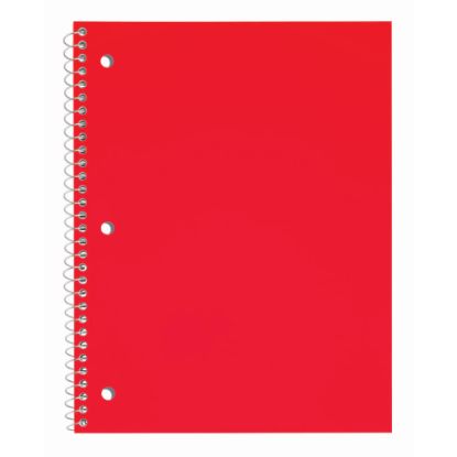 Picture of Just Basics Poly Spiral Notebook, 8in x 10-1/2in, 1 Subject, College Ruled, 70 Sheets, Red