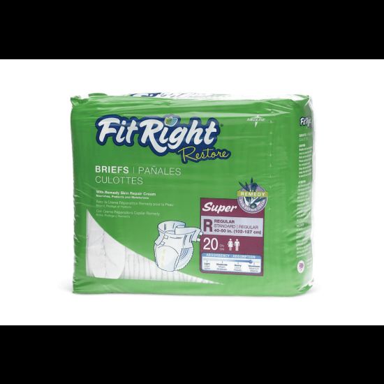 Picture of FitRight Restore Briefs, Regular, Purple, Bag Of 20