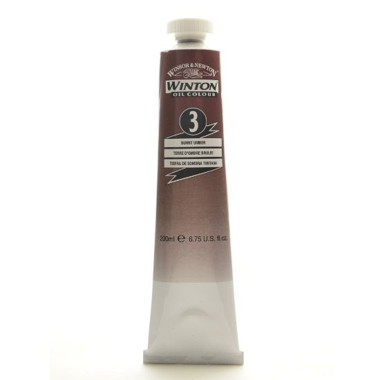 Picture of Winsor & Newton Winton Oil Colors, 200 mL, Burnt Umber, 3