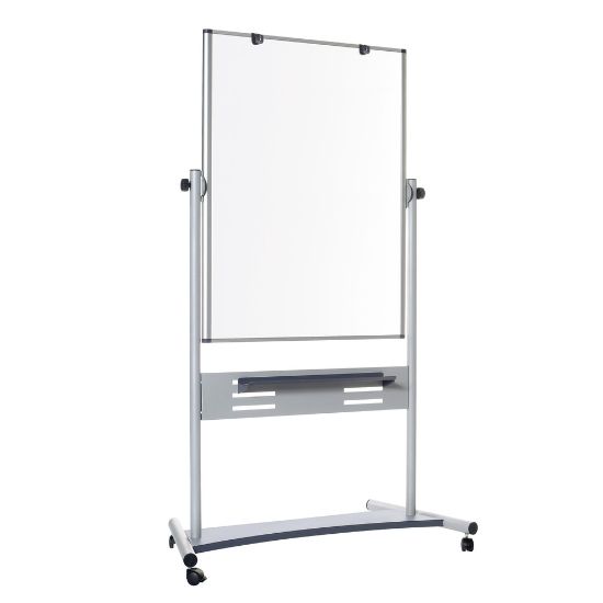 Picture of MasterVision Gold Ultra Evolution Revolver Mobile Presentation Non-Magnetic Dry-Erase Whiteboard Easel, 36in x 47in, Aluminum Frame With Silver Finish