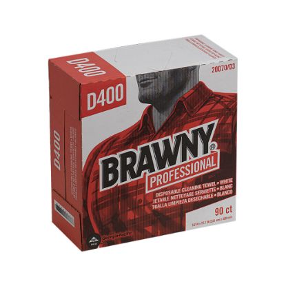 Picture of Brawny Professional by GP PRO Premium All Purpose DRC Wipers, White, 90 Sheets Per Box, Case Of 10 Boxes