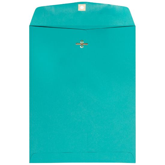 Picture of JAM Paper Open-End 9in x 12in Catalog Envelopes, Clasp Closure, Sea Blue, Pack Of 100 Envelopes