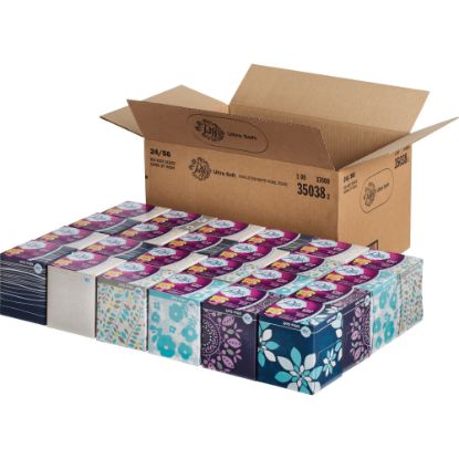 Picture of Puffs Ultra Soft 2-Ply Facial Tissue, White, 56 Tissues Per Box, Case Of 24 Boxes