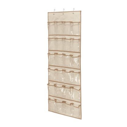 Picture of Honey-Can-Do Over-The-Door 24-Pocket Closet Organizer, 57inH x 21inW x 2 1/2inD, Natural