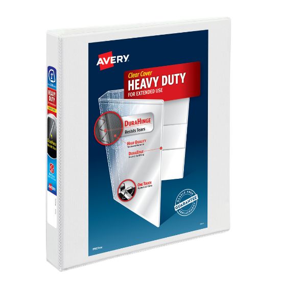 Picture of Avery Nonstick Heavy-Duty View 3-Ring Binder With EZ-Turn Rings, 1in D-Rings, 45% Recycled, White