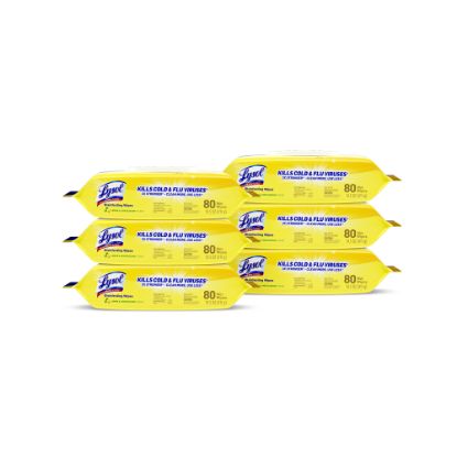 Picture of Lysol Disinfecting Wipes, Lemon And Lime Blossom, 7in x 8in, 17.7 Oz, 80 Wipes Per Flat Pack, Carton Of 6 Flat Packs