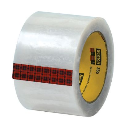 Picture of 3M 355 Carton Sealing Tape, 3in x 55 Yd., Clear, Case Of 6