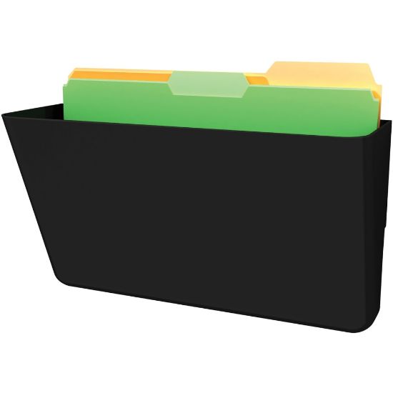 Picture of Deflecto DocuPocket Letter Size Wall File, 7inH x 13inW x 4inD, 50% Recycled, Black