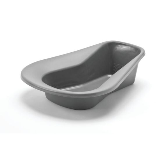 Picture of Medline Stack-A-Pan Bedpans, Oblong, 1.77 Qt, Graphite, Pack Of 50