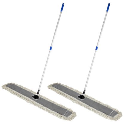 Picture of Alpine Cotton Floor Dust/Dry Mop Sets, 48in, Multicolor, Pack Of 2 Mop Sets