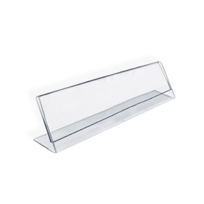 Picture of Azar Displays Acrylic L-Shaped Sign Holders, 2in x 8in, Clear, Pack Of 10