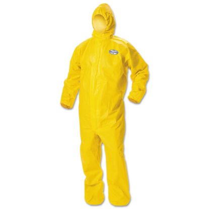 Picture of Kimberly-Clark Professional KleenGuard A70 Chemical-Splash Hooded Protection Coveralls, 2X, Yellow, Pack Of 12 Coveralls