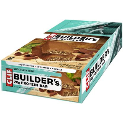 Picture of Clif Bar Builders Chocolate Mint Protein Bars, 2.4 Oz, Box Of 12 Bars