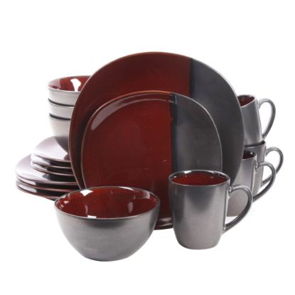 Picture of Gibson Volterra 16-Piece Square Dinnerware Set, Red