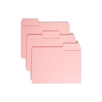 Picture of Smead Color File Folders, Letter Size, 1/3 Cut, Pink, Box Of 100