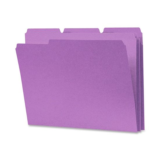 Picture of Smead 1/3-Cut Color Top-Tab File Folders, Letter Size, Lavender, Box Of 100