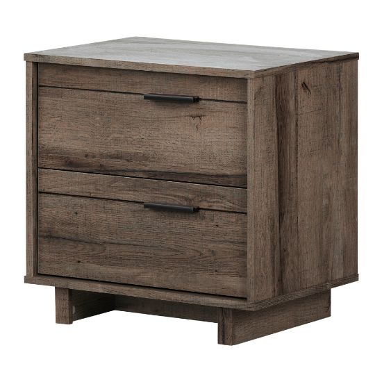 Picture of South Shore Fynn 2-Drawer Nightstand, 22-1/4inH x 22-1/4inW x 16-1/2inD, Fall Oak