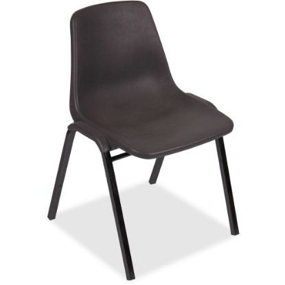 Picture of Lorell Plastic, Plastic Back Stacking Chair 19 3/10in Seat Width, Black Seat/Black Frame, Quantity: 4