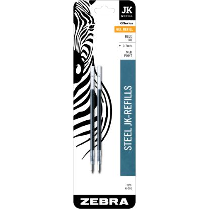 Picture of Zebra Pen G-301 JK Gel Pen Refills, Pack Of 2, 0.7 mm, Blue Ink