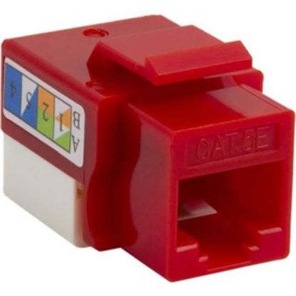 Picture of 4XEM Cat5e RJ45 Keystone Jack UTP 110-Type (Red) - Red - 1 x RJ-45 Port(s)