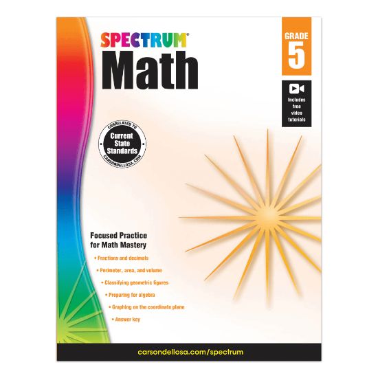 Picture of Carson-Dellosa Spectrum Math Workbook, Grade 5