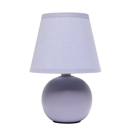 Picture of Simple Designs  Mini Ceramic Globe Table Lamp, 8.66inH, Purple