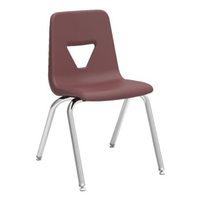 Picture of Lorell Classroom Student Stack Chairs, 18inH Seat, Wine/Silver, Set Of 4