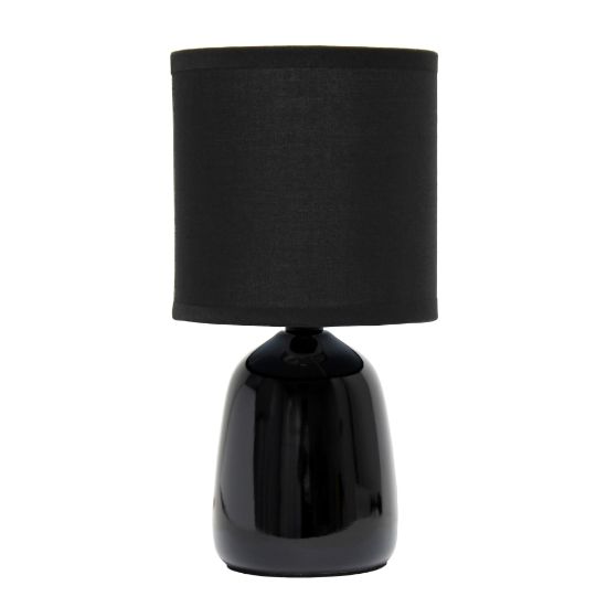 Picture of Simple Designs Thimble Base Table Lamp, 10-1/16inH, Black/Black