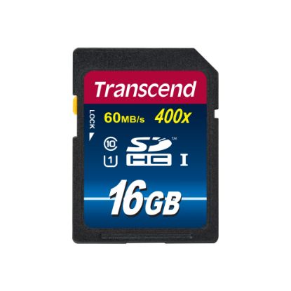 Picture of Transcend Premium - Flash memory card - 16 GB - UHS Class 1 / Class10 - 400x - SDHC UHS-I