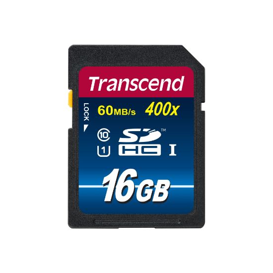 Picture of Transcend Premium - Flash memory card - 16 GB - UHS Class 1 / Class10 - 400x - SDHC UHS-I