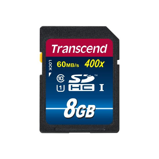 Picture of Transcend Premium - Flash memory card - 8 GB - UHS Class 1 / Class10 - 400x - SDHC UHS-I