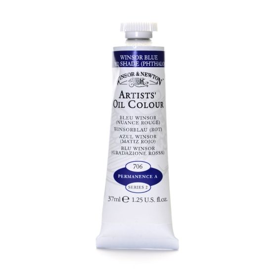 Picture of Winsor & Newton Artists Oil Colors, 37 mL, Winsor Blue (Red Shade), 706