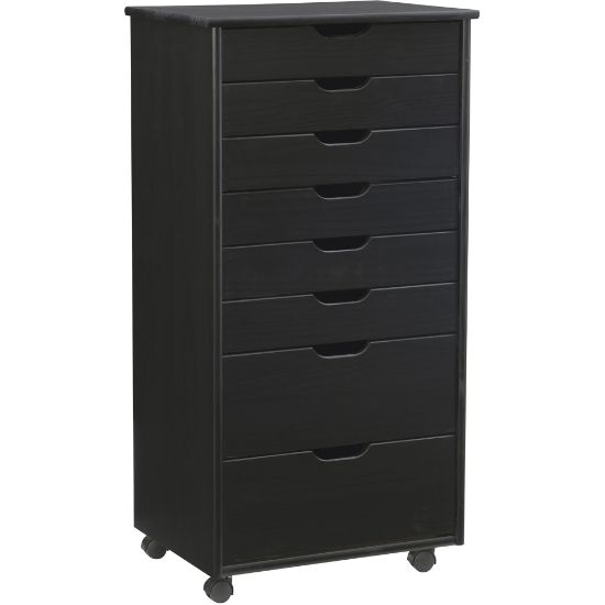 Picture of Linon Casimer 8-Drawer Rolling Home Office Storage Cart, Black