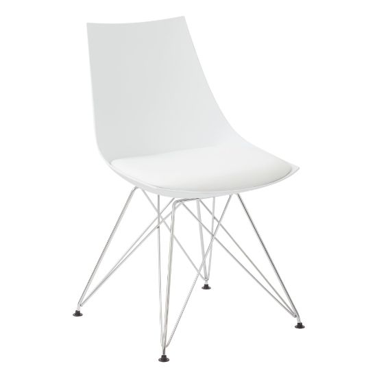 Picture of Ave Six Eiffel Bistro Chairs, White/Chrome, Pack Of 2