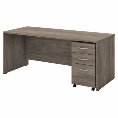 Picture of Bush Business Furniture Studio C Office 72inW Computer Desk With Mobile File Cabinet, Modern Hickory, Standard Delivery