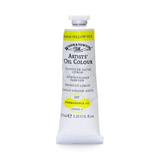 Picture of Winsor & Newton Artists Oil Colors, 37 mL, Lemon Yellow Hue, 347