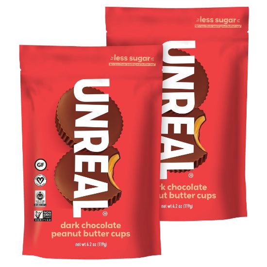 Picture of Unreal Dark Chocolate Peanut Butter Cups, 4.2 Oz, Pack Of 2 Bags