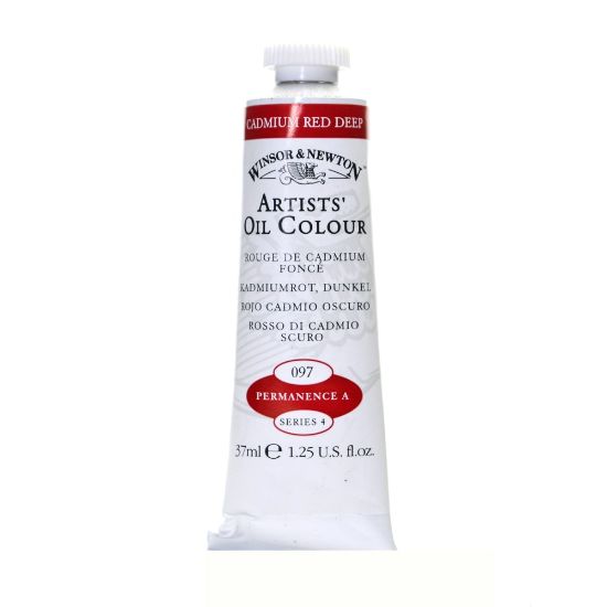 Picture of Winsor & Newton Artists Oil Colors, 37 mL, Cadmium Red Deep, 97