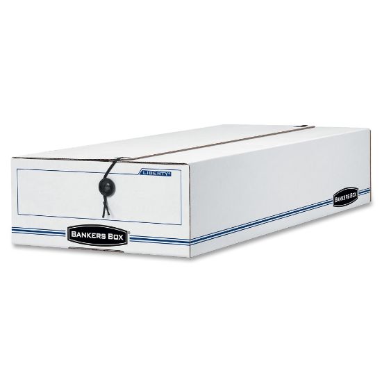 Picture of Bankers Box Liberty Corrugated Storage Boxes, 4 1/4in x 9 1/4in x 23 3/4in, White/Blue, Case Of 12