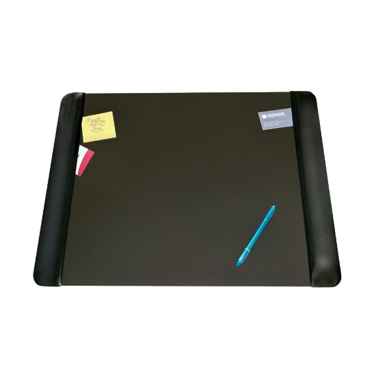 Picture of Artistic Matte Black Executive Desk Pad - Rectangular - 24in Width19in Depth - Foam - Vinyl - Black