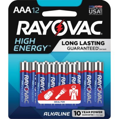 Picture of Rayovac Alkaline AAA Batteries - For Toy, Flashlight, LED Light, Remote Control - AAA - 12 / Pack