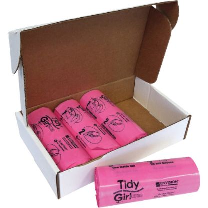 Picture of Stout Tidy Girl Feminine Hygiene Disposal Bags, Pink, Pack Of 600