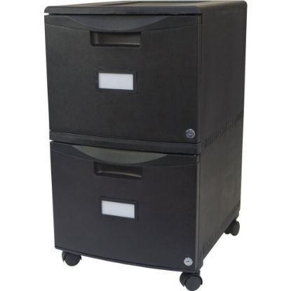 Picture of Storex 26inD Vertical 2-Drawer File Cabinet, Plastic, Black